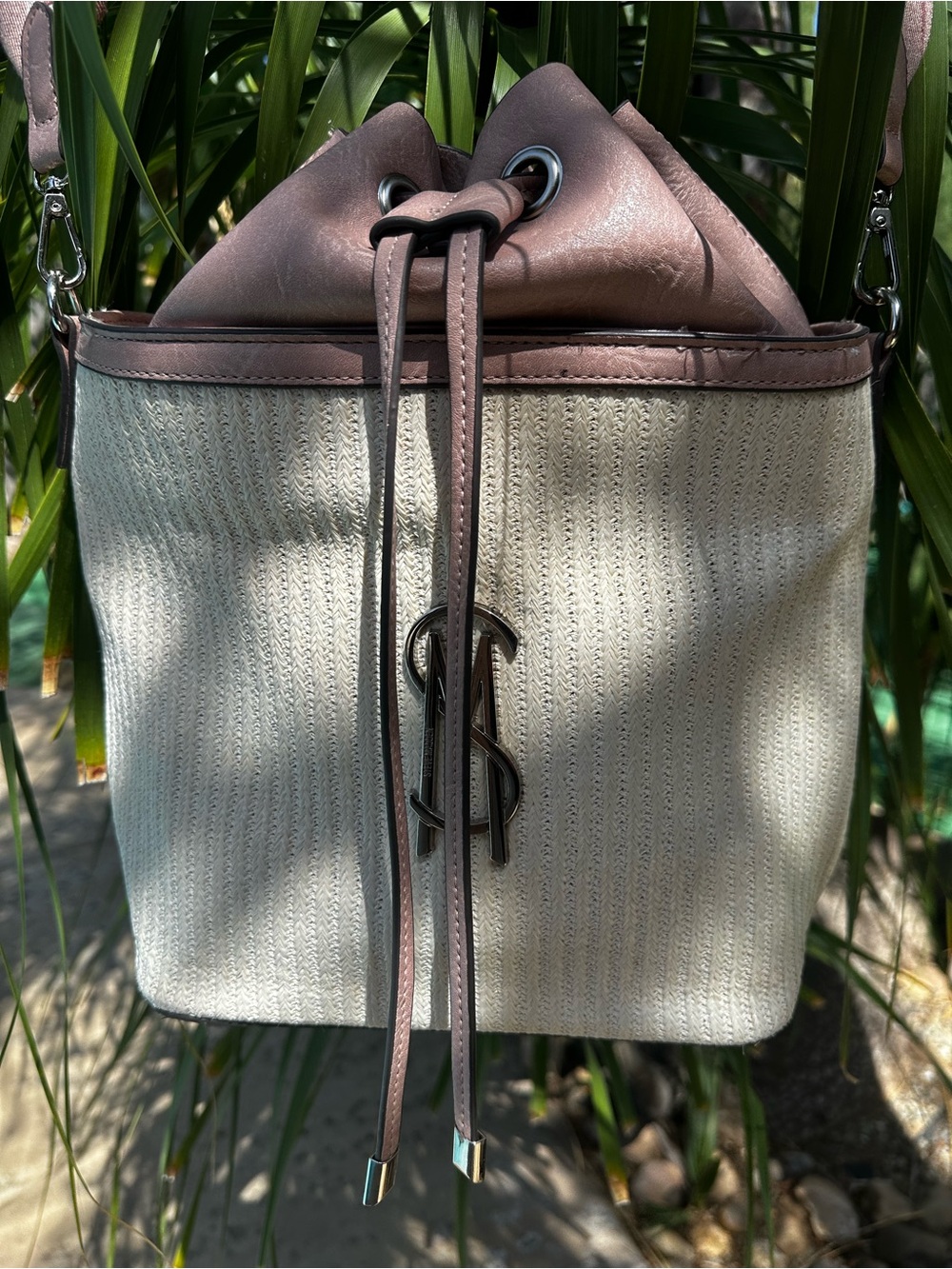 Steve Madden Beige and Taupe Drawstring Shoulder Bag